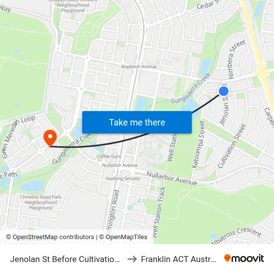 Jenolan St Before Cultivation St to Franklin ACT Australia map