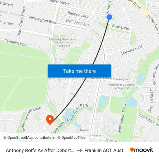 Anthony Rolfe Av After Debortoli St to Franklin ACT Australia map