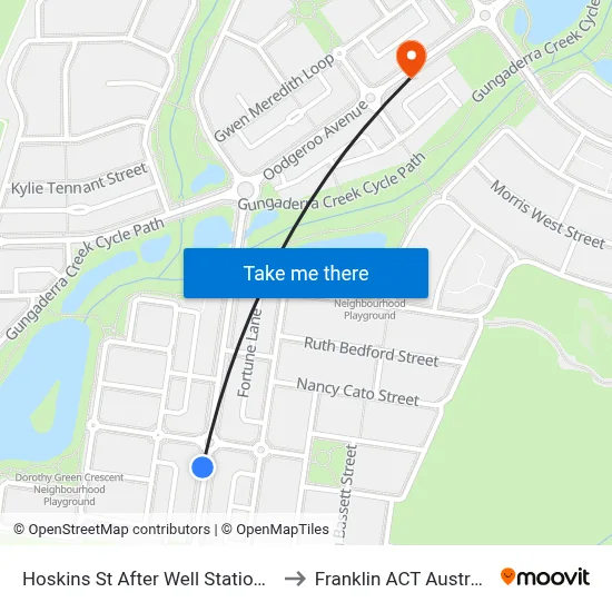 Hoskins St After Well Station Dr to Franklin ACT Australia map