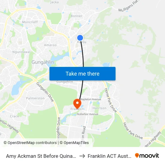 Amy Ackman St Before Quinane Av to Franklin ACT Australia map