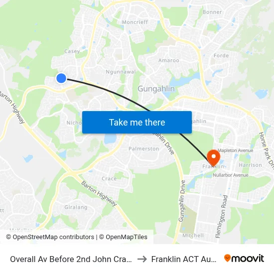 Overall Av Before 2nd John Crawford Cr to Franklin ACT Australia map