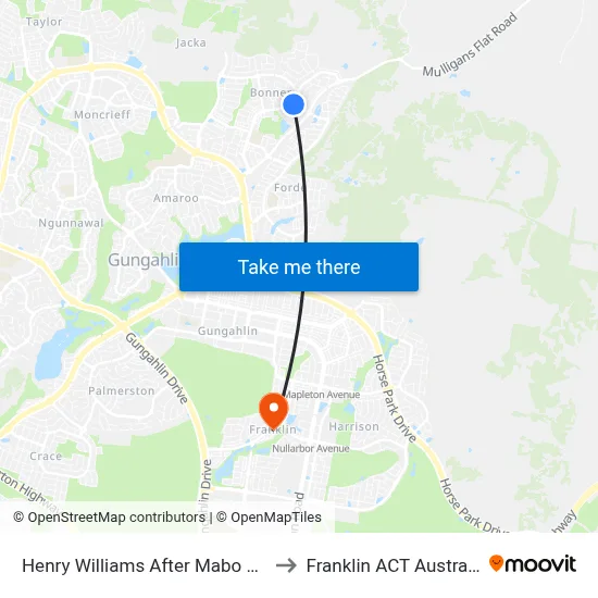 Henry Williams After Mabo Bvd to Franklin ACT Australia map