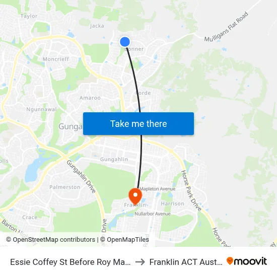 Essie Coffey St Before Roy Marika St to Franklin ACT Australia map
