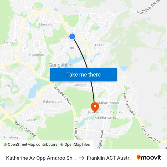 Katherine Av Opp Amaroo Shops to Franklin ACT Australia map
