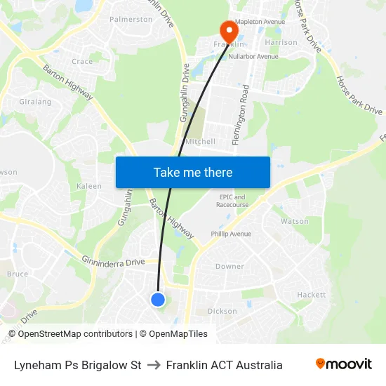 Lyneham Ps Brigalow St to Franklin ACT Australia map
