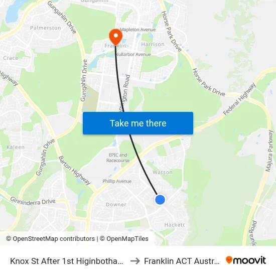 Knox St After 1st Higinbotham St to Franklin ACT Australia map