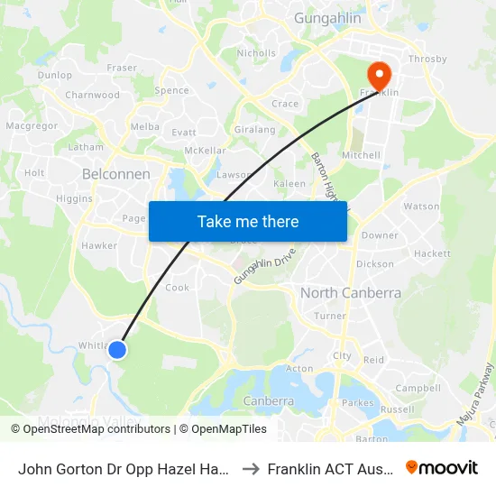 John Gorton Dr Opp Hazel Hawke Av to Franklin ACT Australia map