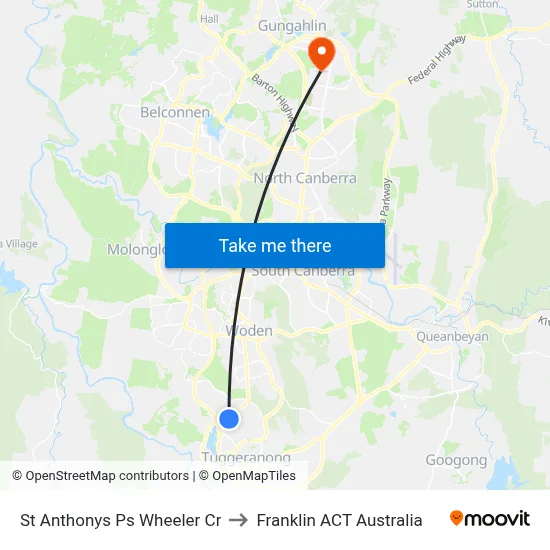 St Anthonys Ps Wheeler Cr to Franklin ACT Australia map