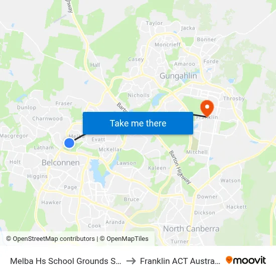 Melba Hs School Grounds Sso to Franklin ACT Australia map