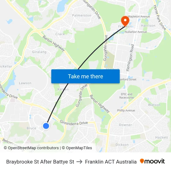 Braybrooke St After Battye St to Franklin ACT Australia map