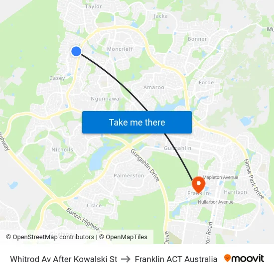 Whitrod Av After Kowalski St to Franklin ACT Australia map