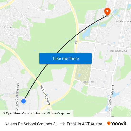 Kaleen Ps School Grounds Sso to Franklin ACT Australia map