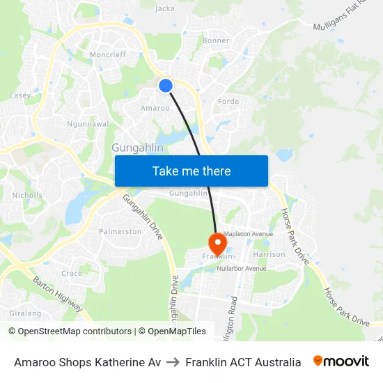 Amaroo Shops Katherine Av to Franklin ACT Australia map
