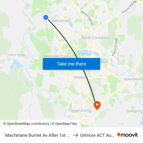 Macfarlane Burnet Av After 1st Eccles Cct to Gilmore ACT Australia map
