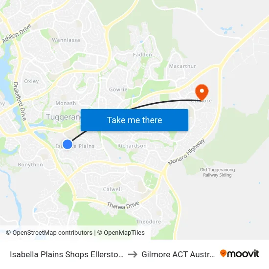 Isabella Plains Shops Ellerston Av to Gilmore ACT Australia map