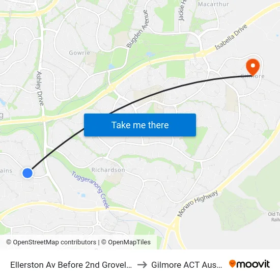 Ellerston Av Before 2nd Groveland Cr to Gilmore ACT Australia map