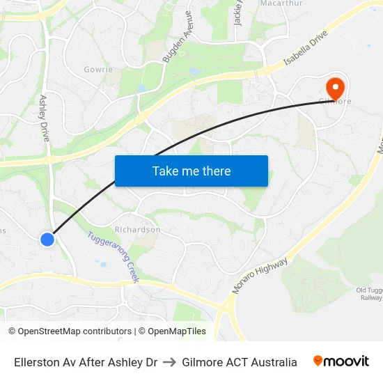 Ellerston Av After Ashley Dr to Gilmore ACT Australia map
