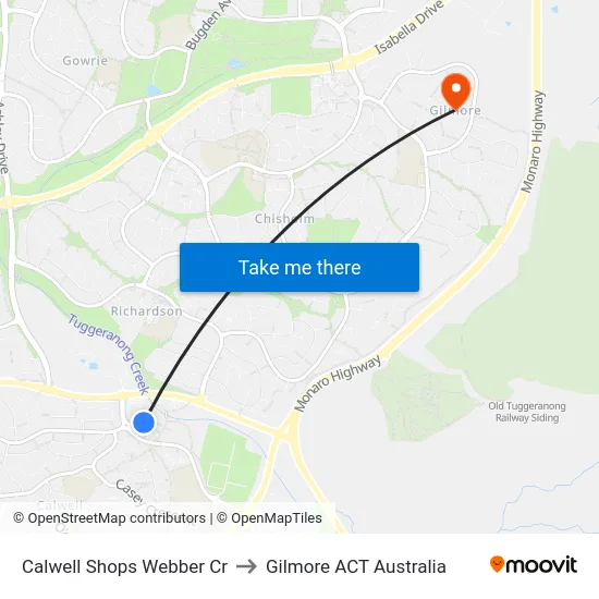 Calwell Shops Webber Cr to Gilmore ACT Australia map