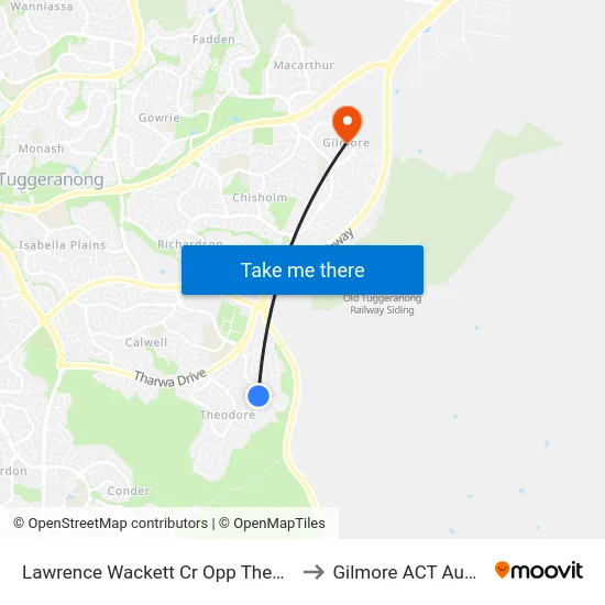 Lawrence Wackett Cr Opp Theodore Ps to Gilmore ACT Australia map