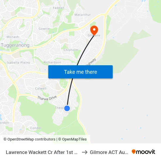 Lawrence Wackett Cr After 1st Burdett Cr to Gilmore ACT Australia map