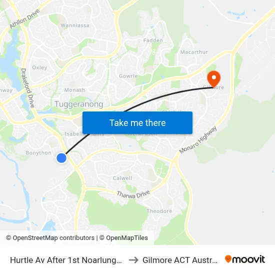 Hurtle Av After 1st Noarlunga Cr to Gilmore ACT Australia map