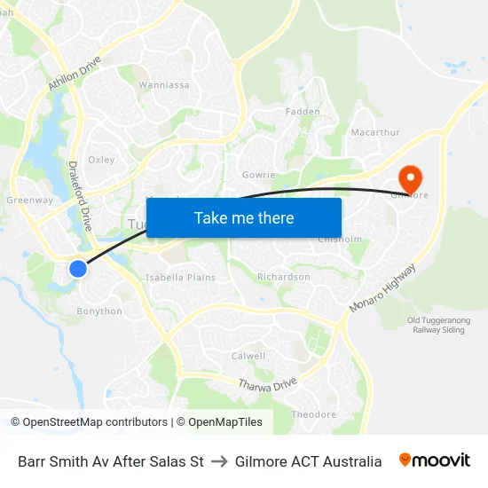 Barr Smith Av After Salas St to Gilmore ACT Australia map