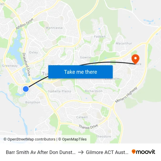 Barr Smith Av After Don Dunstan Dr to Gilmore ACT Australia map