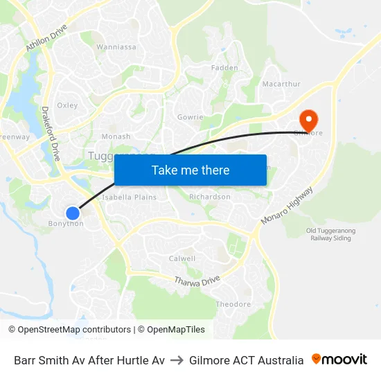 Barr Smith Av After Hurtle Av to Gilmore ACT Australia map