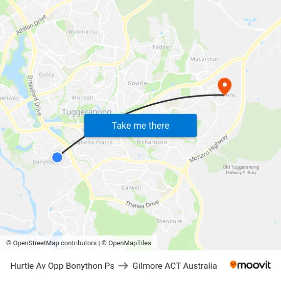 Hurtle Av Opp Bonython Ps to Gilmore ACT Australia map