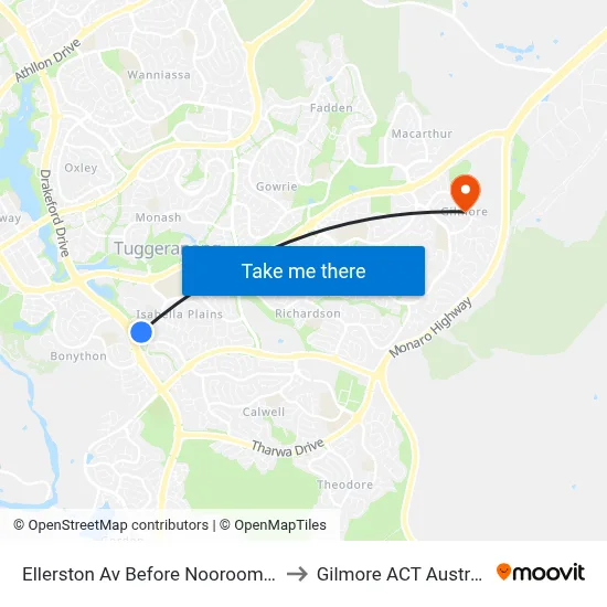 Ellerston Av Before Noorooma St to Gilmore ACT Australia map