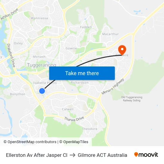Ellerston Av After Jasper Cl to Gilmore ACT Australia map