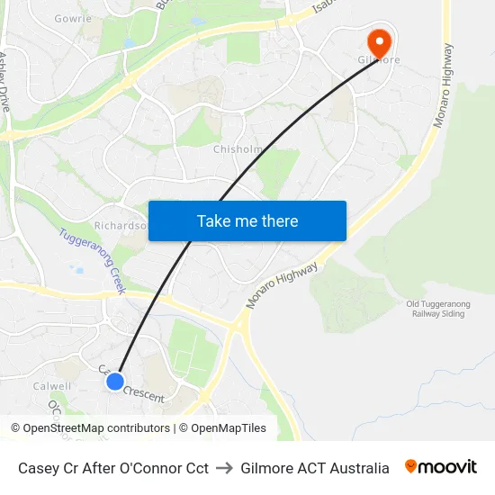 Casey Cr After O'Connor Cct to Gilmore ACT Australia map