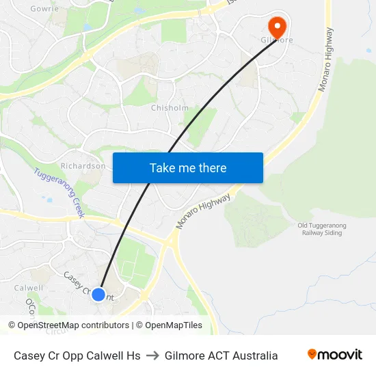Casey Cr Opp Calwell Hs to Gilmore ACT Australia map
