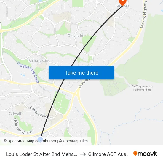 Louis Loder St After 2nd Mehaffey Cr to Gilmore ACT Australia map