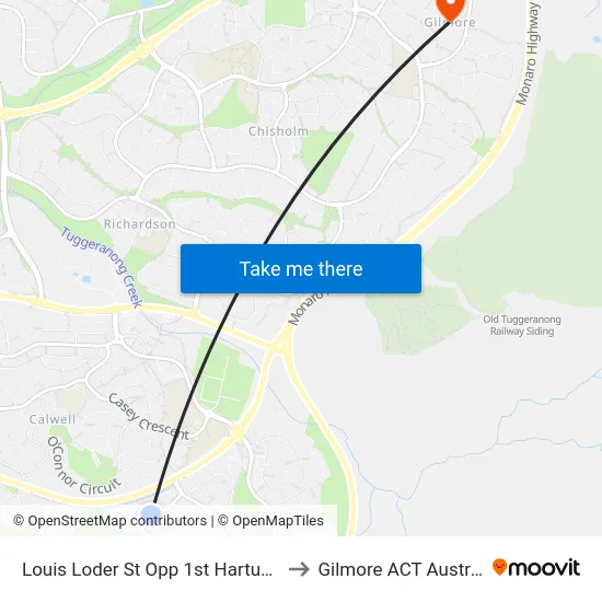 Louis Loder St Opp 1st Hartung Cr to Gilmore ACT Australia map