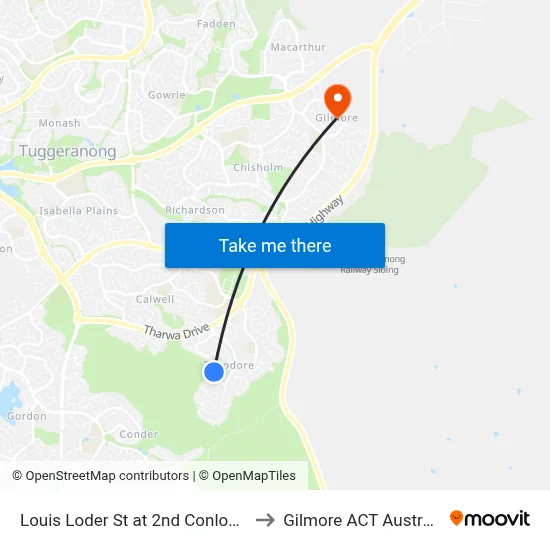 Louis Loder St at 2nd Conlon Cr to Gilmore ACT Australia map