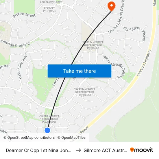 Deamer Cr Opp 1st Nina Jones Cr to Gilmore ACT Australia map