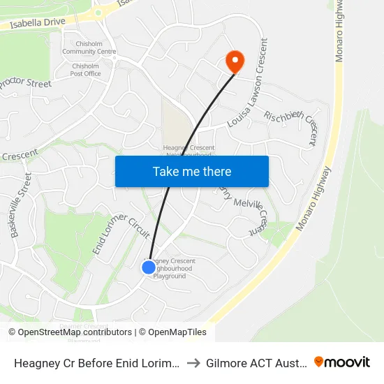 Heagney Cr Before Enid Lorimer Cct to Gilmore ACT Australia map