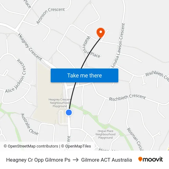 Heagney Cr Opp Gilmore Ps to Gilmore ACT Australia map