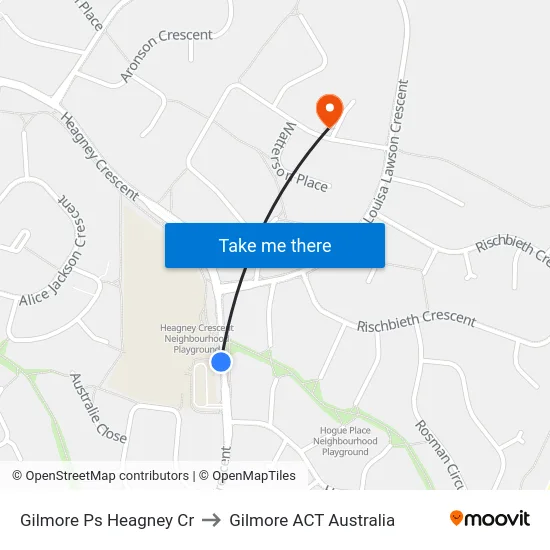 Gilmore Ps Heagney Cr to Gilmore ACT Australia map