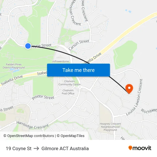 19 Coyne St to Gilmore ACT Australia map
