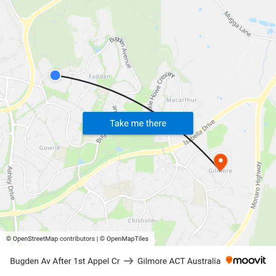 Bugden Av After 1st Appel Cr to Gilmore ACT Australia map