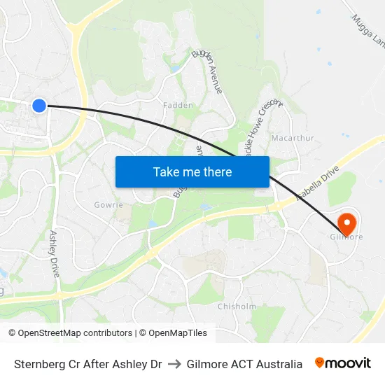 Sternberg Cr After Ashley Dr to Gilmore ACT Australia map