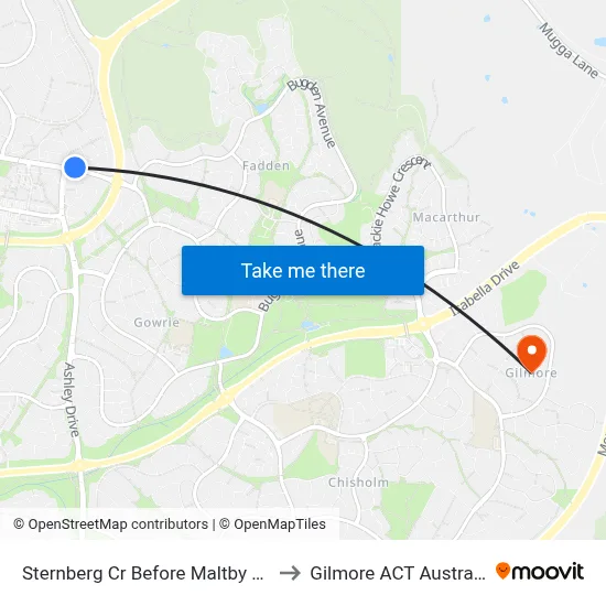 Sternberg Cr Before Maltby Cct to Gilmore ACT Australia map