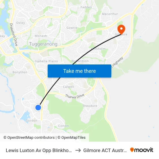 Lewis Luxton Av Opp Blinkhorn Pl to Gilmore ACT Australia map