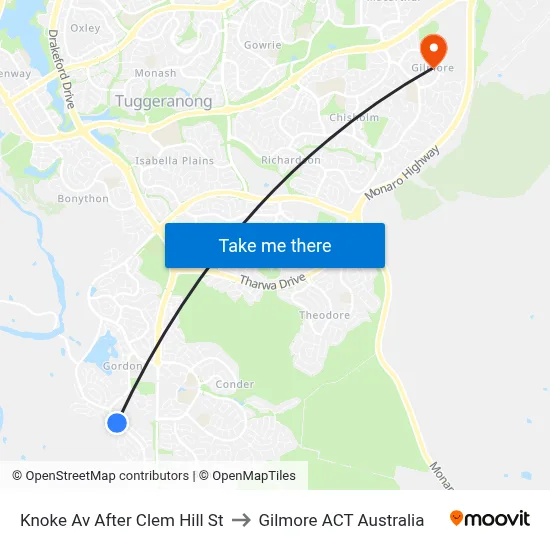 Knoke Av After Clem Hill St to Gilmore ACT Australia map