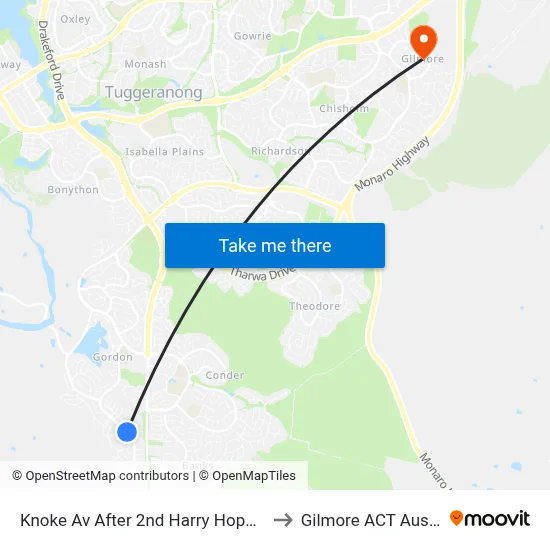 Knoke Av After 2nd Harry Hopman Cct to Gilmore ACT Australia map