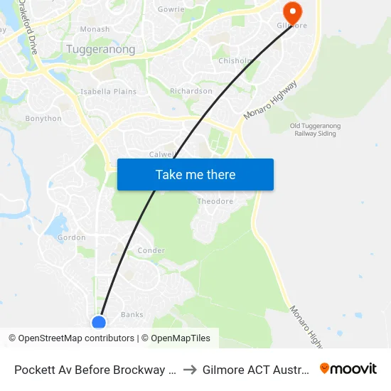 Pockett Av Before Brockway Cct to Gilmore ACT Australia map