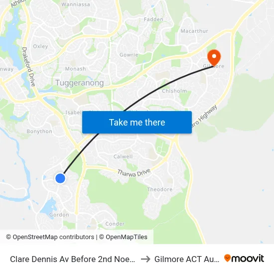 Clare Dennis Av Before 2nd Noel Ryan Gdn to Gilmore ACT Australia map