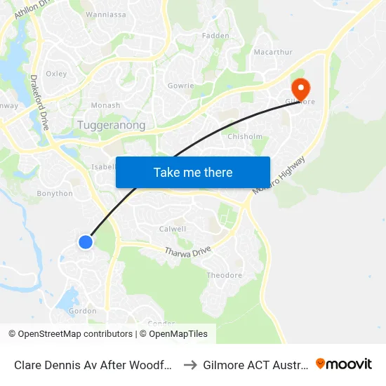 Clare Dennis Av After Woodfull Lp to Gilmore ACT Australia map